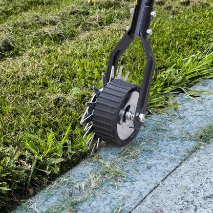 Wheel Rotary Lawn Edger - Manual Grass Edger with Long Handle (66.9 Inch), Adjustable for Landscaping, Garden, Yard
