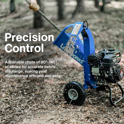 Landworks Mini Wood Chipper Shredder Mulcher Heavy Duty 7HP Compact Design 3" Inch Max Capacity
