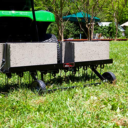 Brinly DT2-40BH2-P Premium Tow Behind Dethatcher with Pre-Assembled Tines, 40" - color: Hammered Black