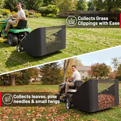 Suchtale 52 Inch Tow Behind Lawn Sweeper with 26 Cu Ft Hopper - size: 52''
