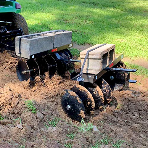 Brinly Sleeve Hitch Adjustable Tow Behind Disc Harrow, 39" by 40"