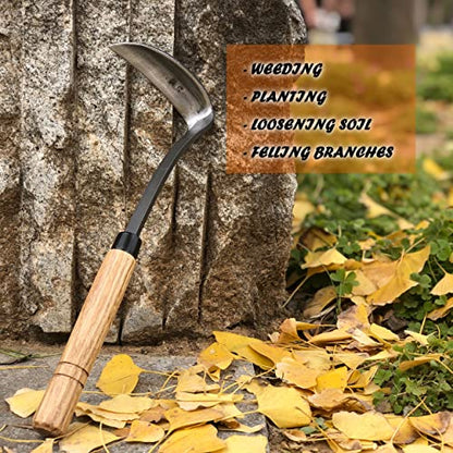 Grass Sickle Hoe Gardening Handheld Tool Weeding Tools for Garden (Grey) - color: Gray