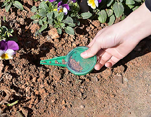4 Pack Adjustable Hand Hold Sowing Seeds Dispenser, Seedlings Dibber and Widger Hole Puncher Garden Hand Tool Sets