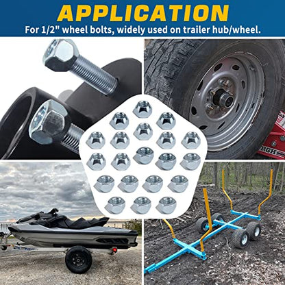 20pcs 1/2''-20 Trailer Lug Nuts Galvanized - color: KIT#5-2 (20Pcs Hub Nuts)
