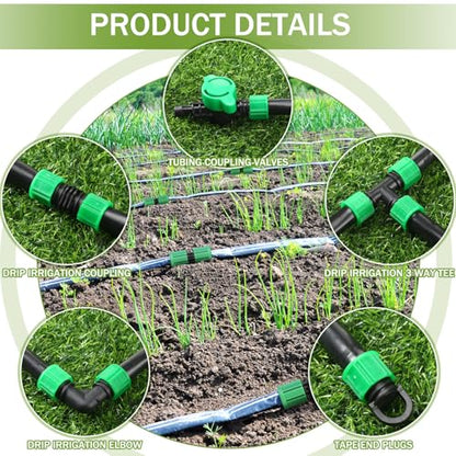 500 ft 5/8 Inch Drip Tape Irrigation Kit Drip Tape 8 Mil 8" Spacing Hose Garden Watering Tubing System Automatic Irrigation Equipment for Plant, Landscape, Yard, Lawn and Farm - size: 8 Mil, 500ft
