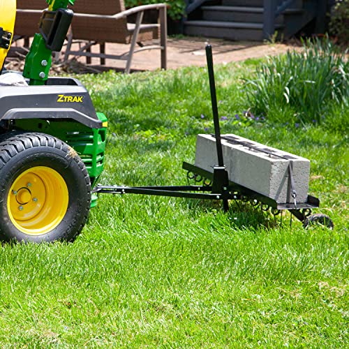 Brinly DT-402BH-A Tow Behind Dethatcher with Transport Mode, 40", Matte Black - color: Matte Black