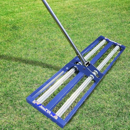 Updated Lawn Leveling Rake 40"x10", Lawn Leveler with Aluminum Rollers - size: 40''x10'' Blue