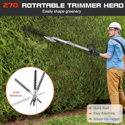 5 in 1 Weed Eater Combo, 52CC 2-Cycle Gas Hedge Trimmer&Brush Cutter Tools - size: 5-in-1