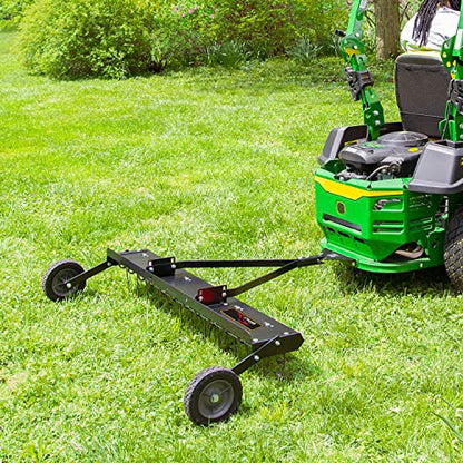 Brinly 48" Tow Behind Grass Dethatcher, Removes Thatch on Large Lawns in Less Time - Flat Black - color: Flat Black