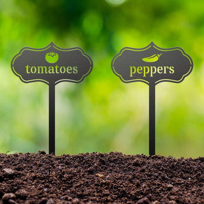RealSteel Metal Seed & Plant Markers – Elegant Indoor & Outdoor Garden Stakes – Durable Herb, Vegetable & Fruit Plant Labels for Pots, Raised Beds & Greenhouse – Farmhouse Garden Gift - (Cauliflower) - style: CAULIFLOWER