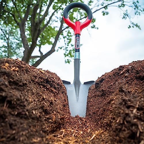 Root Slayer 22411 Mini Digger Garden Shovel, Serrated Blade, Red - color: Red, size: Small