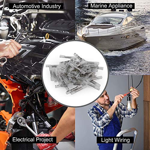 500PCS Heat Shrink Butt Wire Connectors 12-10 AWG, Insulated Waterproof Electrical Wire Connectors Automotive Marine Grade Wire Crimp Terminals Butt Splices, Ideal for Boat, Truck, Clear - size: 12-10 AWG - Clear 500 PCS