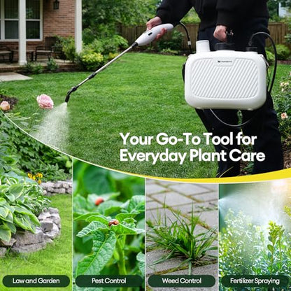 Maygrove 2 Gallon Electric Garden Sprayer, Rechargeable Telescopic Wand