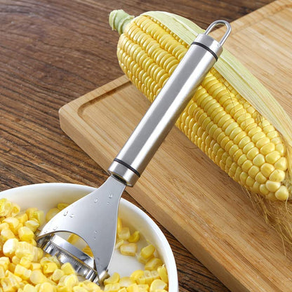 2PCS Corn Peeler, Magic Corn Stripper for Corn on the Cob Remover Tool,Stainless Steel Corn Planer Cutter Thresher Peeler, Corn Thresher with Hand Protect