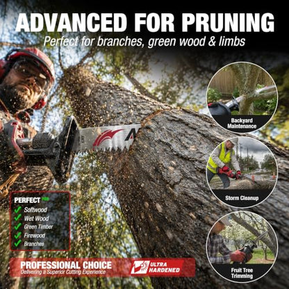 EZARC Arc Edge Reciprocating Saw Blades, 15-Inch 6TPI for Pruning, 3-Pack - size: 15 Inch