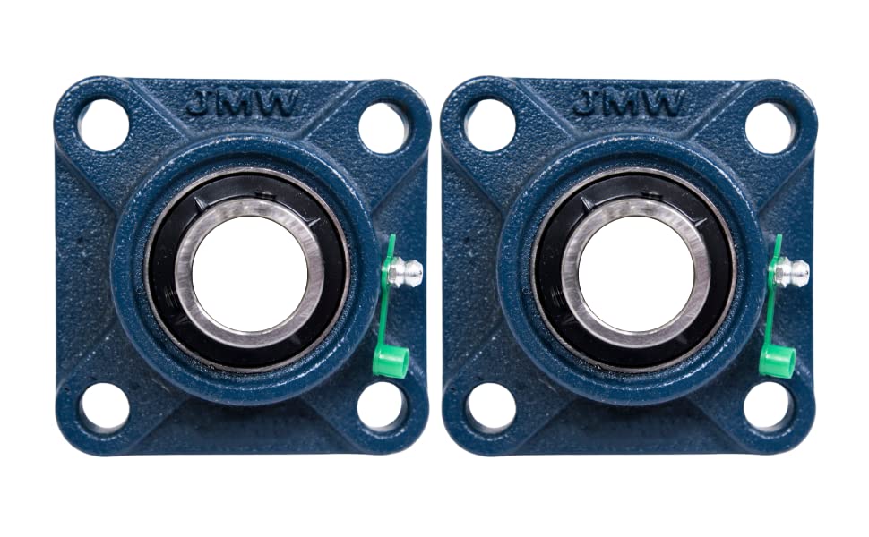 Jeremywell UCF205-16 Pillow Block Bearing (2 Pack), 1 inch Bore, 4-Bolt Flange Mounted, Solid Base, Self-Alignment, Square - size: UCF205-16