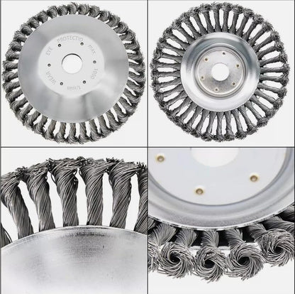 10 inch Steel Wire Wheel Brush Grass Trimmer Head Weed Cleaning Garden Cutter