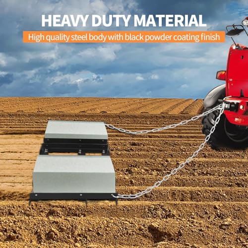 8FT Tow Behind Drag Harrow Driveway Grader Landscape Rake - size: 8FT