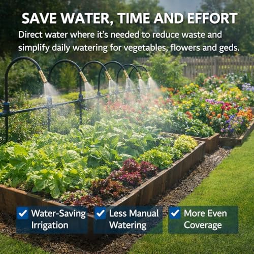 Drip Irrigation System 200FT 1/4", 36 Adjustable Copper Nozzles - color: 200ft