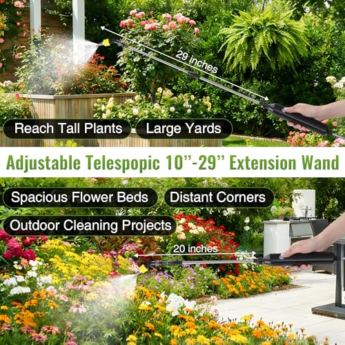 32 FT Hose Battery Powered Sprayer Wand with 32" Electric Sprayer&3 Speeds