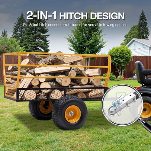 Jocisland 1800 LBS Tow Behind Dump Cart, Heavy-Duty Utility Trailer
