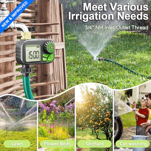 Programmable Digital Sprinkler Water Hose Irrigation Timer for Lawn - color: Dark Gray