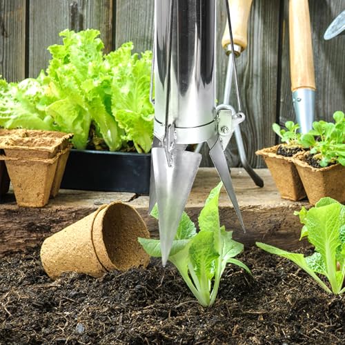 AIWFL Seedling Transplanter Long Double Handled Bulb Planter Tools - size: Double Handle Without Foot