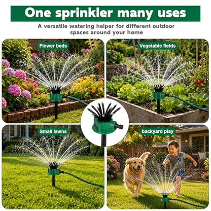 Target-Drip Micro Irrigation System Garden Sprinkler | 360° Rotating Water Sprinkler for Yard, Flower Beds & Narrow Vegetable Rows | Adjustable Targeted Spot Watering Device