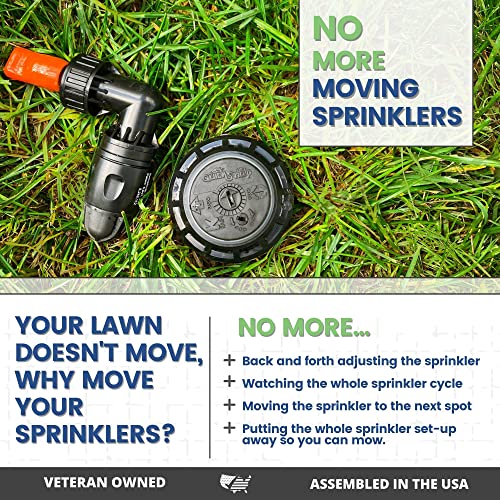 In-Ground 5-Inch Pop-Up Adjustable Sprinkler 2-Pack With Quick Hose Connectors And Splitter, QSK-742