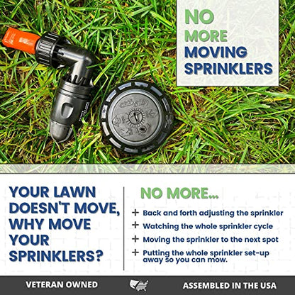 In-Ground 5-Inch Pop-Up Adjustable Sprinkler 2-Pack With Quick Hose Connectors And Splitter, QSK-742