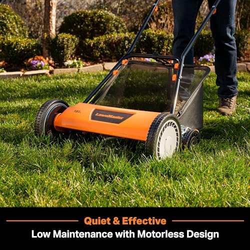 LawnMaster LMRM1801 Push Reel Lawn Mower 18-Inch 5-Blade - size: 18-Inch