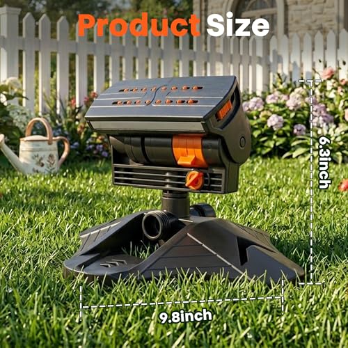 16-Nozzle Oscillating Sprinkler for Yard Large Area, Lawn sprinklers with Adjustable Spray Width & Oscillation Range & Water Flow, Covers up to 2,700 sq. ft