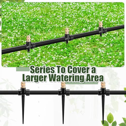 Tioncy 4 Pack Metal Lawn Sprinklers with Adjustable Brass Nozzle, Black - color: Black