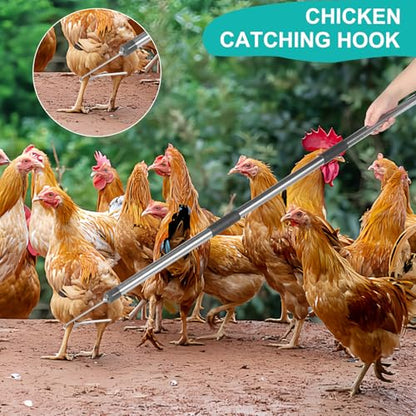 Chicken Catcher, Adjustable from 29" to 74" Chicken Net,Chicken Leg Hook