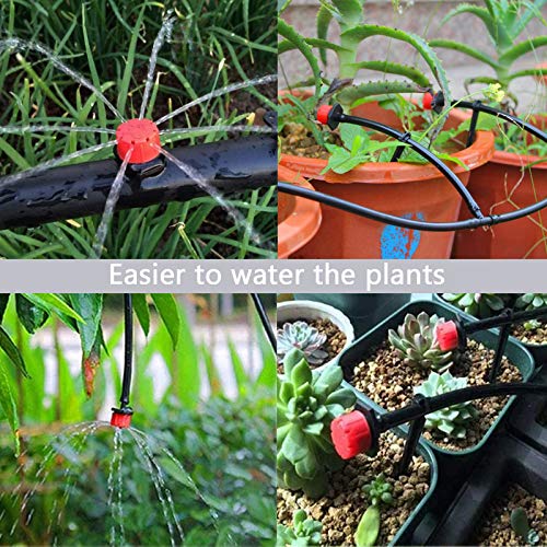 100PCS 1/4" Adjustable Watering Sprinklers for Micro Drip Irrigation System - color: 100PCS Red 8 Holes