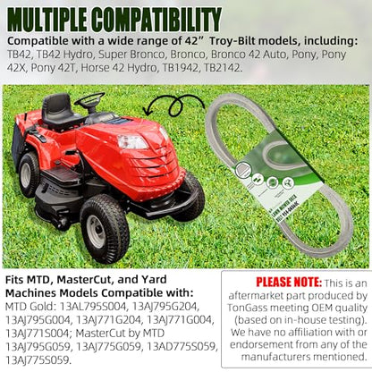 TonGass 42" Lawn Mower Deck Belt Compatible with MTD Troy Bilt Mower