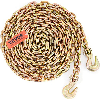 VEVOR Transport Binder Chain, 3/8''x20' Tow Chain with Grab Hooks 7100lbs - size: 3/8 Inch, style: 1 Pack