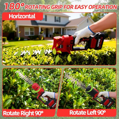 4-in-1 Electric Pole Hedge Trimmer, Cordless Bush Trimmer & Grass Shear