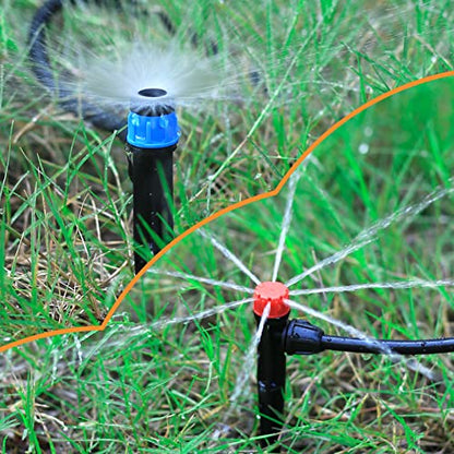 50 Pcs 360° Adjustable Drip Irrigation Spray Emitters - style: 50pcs-Colorful*25 Sprayer*25 Drip