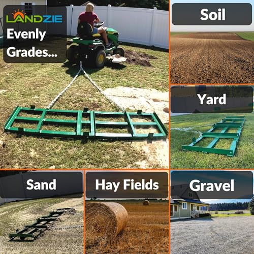 Drag Harrow 4 FT, Tow Behind Driveway Grader - Landzie - style: 4' Level