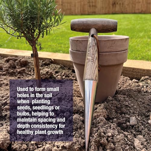 Spear & Jackson Traditional Stainless Dibber Planting Tool, Durable Ergonomic Design for Efficient Planting and Transplanting