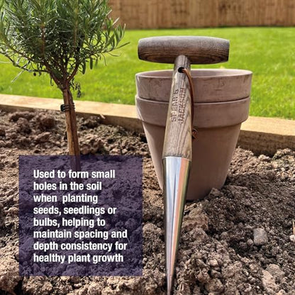 Spear & Jackson Traditional Stainless Dibber Planting Tool, Durable Ergonomic Design for Efficient Planting and Transplanting