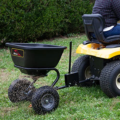 Brinly BS26BH-A Tow Behind Broadcast Spreader with Universal Hitch, 125 lb. - Flat Black - color: Flat Black