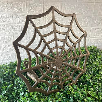 Zeckos Garden Hose Holder Spider Web 14 Inch Cast Iron Bronze - color: Spider Web - Bronze