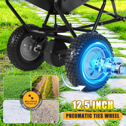 Pull Behind Broadcast Spreader, Fertilizer Spreaders for Lawn Seed Spreader