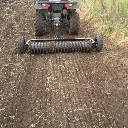 Field Tuff 48 Inch Cultipacker 3 Point Hitch Black Durable Agricultural Implement for Soil Preparation and Seed Bed Firming, Black
