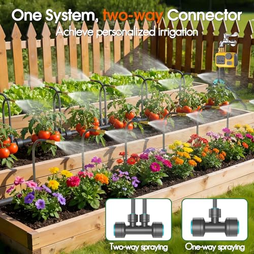 98FT 1/2" Drip Irrigation System Kit with Water Timer for Garden