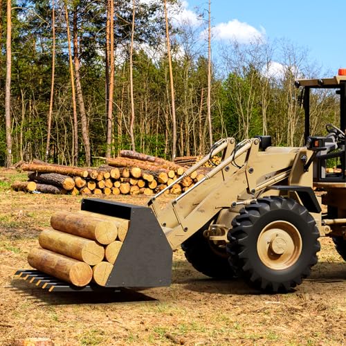 Clamp on Debris Forks, 5500 LBS Capacity, 7 Fork Tines, Fits 68" 70" 72" Skid Steer Loader & Tractor Bucket, Universal Clamp-on Pallet Forks for Quick Attachment & Debris Handling, Heavy-Duty | Fits 68" 70" 72" Skid Steer Loader & Tractor Bucket, Universa