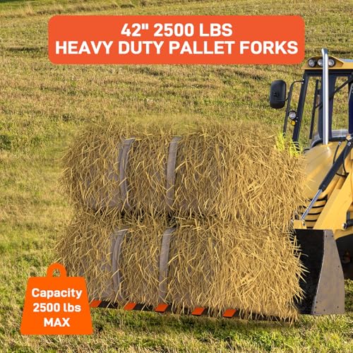 Heavy Duty 2500 LBS Capacity Clamp on Debris Forks Fit 48 in Bucket