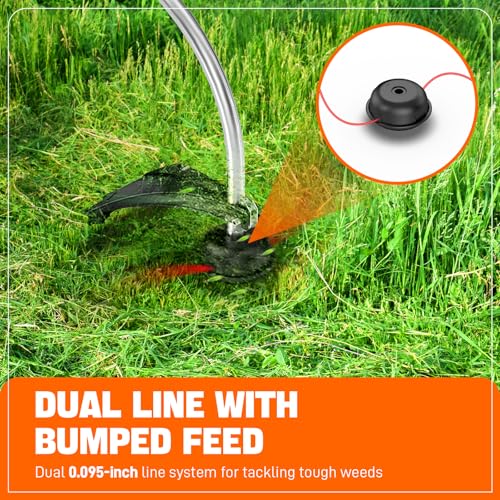 SENIX Gas String Trimmer, 17'' Weed Wacker 26.5 cc 4-Cycle Edger Lawn Tool - style: 26.5 cc - Curved Shaft